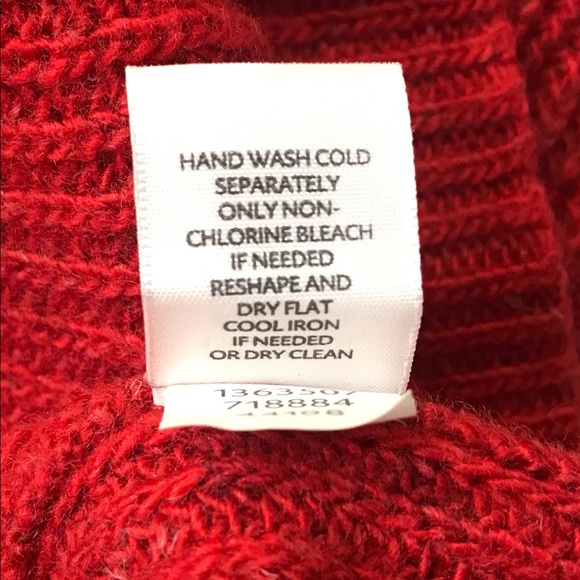 PURE JILL Red Kimono Sleeve Wool Linen Blend Oversized Knit Sweater Size XS - Picture 11 of 12